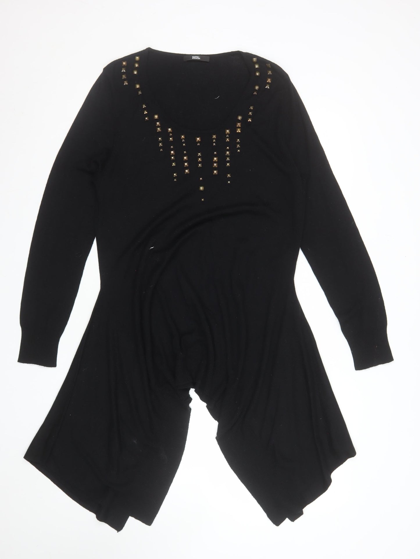 Marks and Spencer Women’s Black Studded Pullover Jumper Size 16