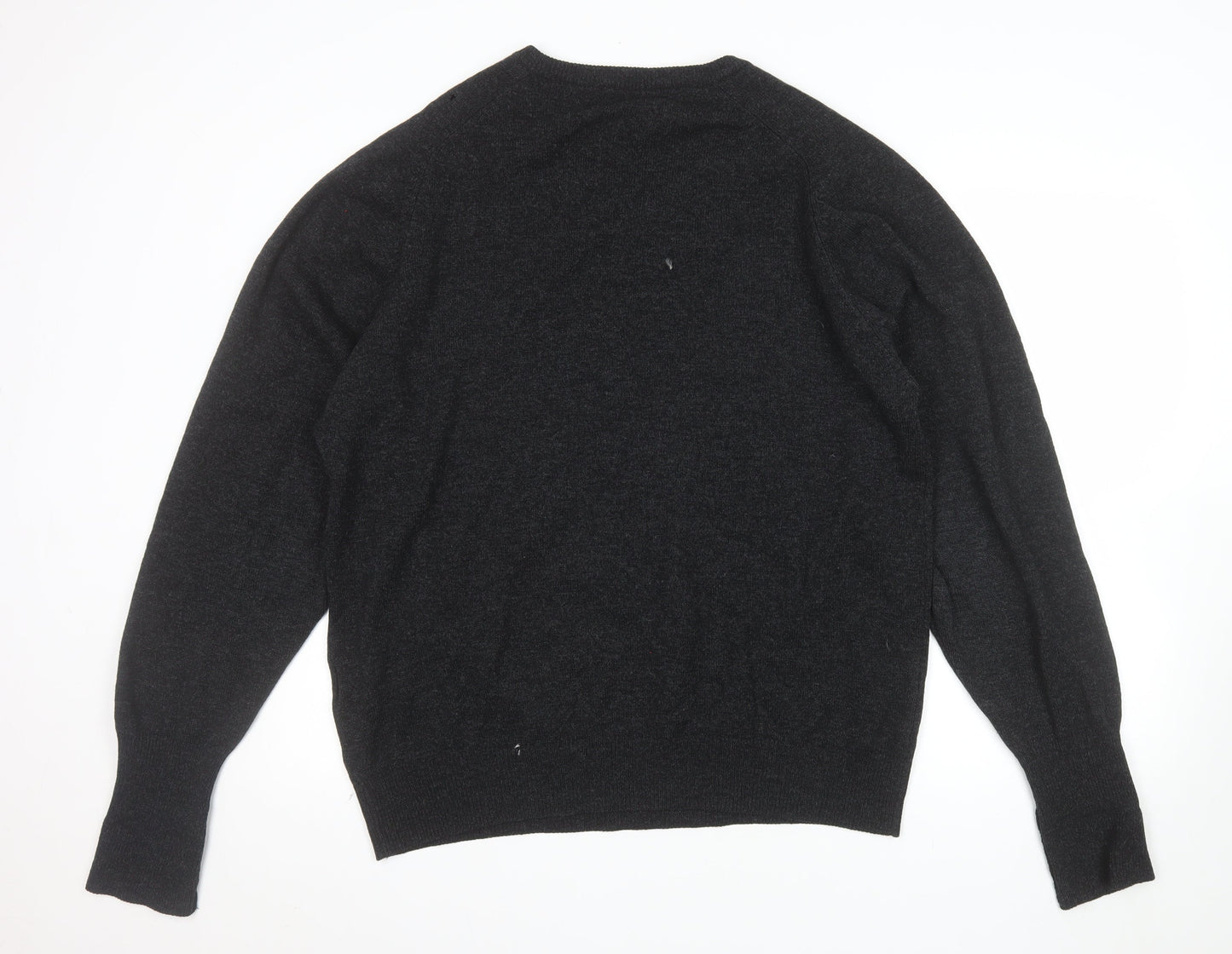 Pringle Men’s Black Pure Wool V-Neck Jumper Size L Classic Knit