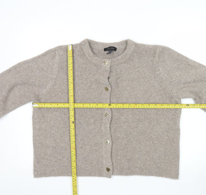New Look Womens Beige Long Sleeve Button Knit Cardigan Size 18