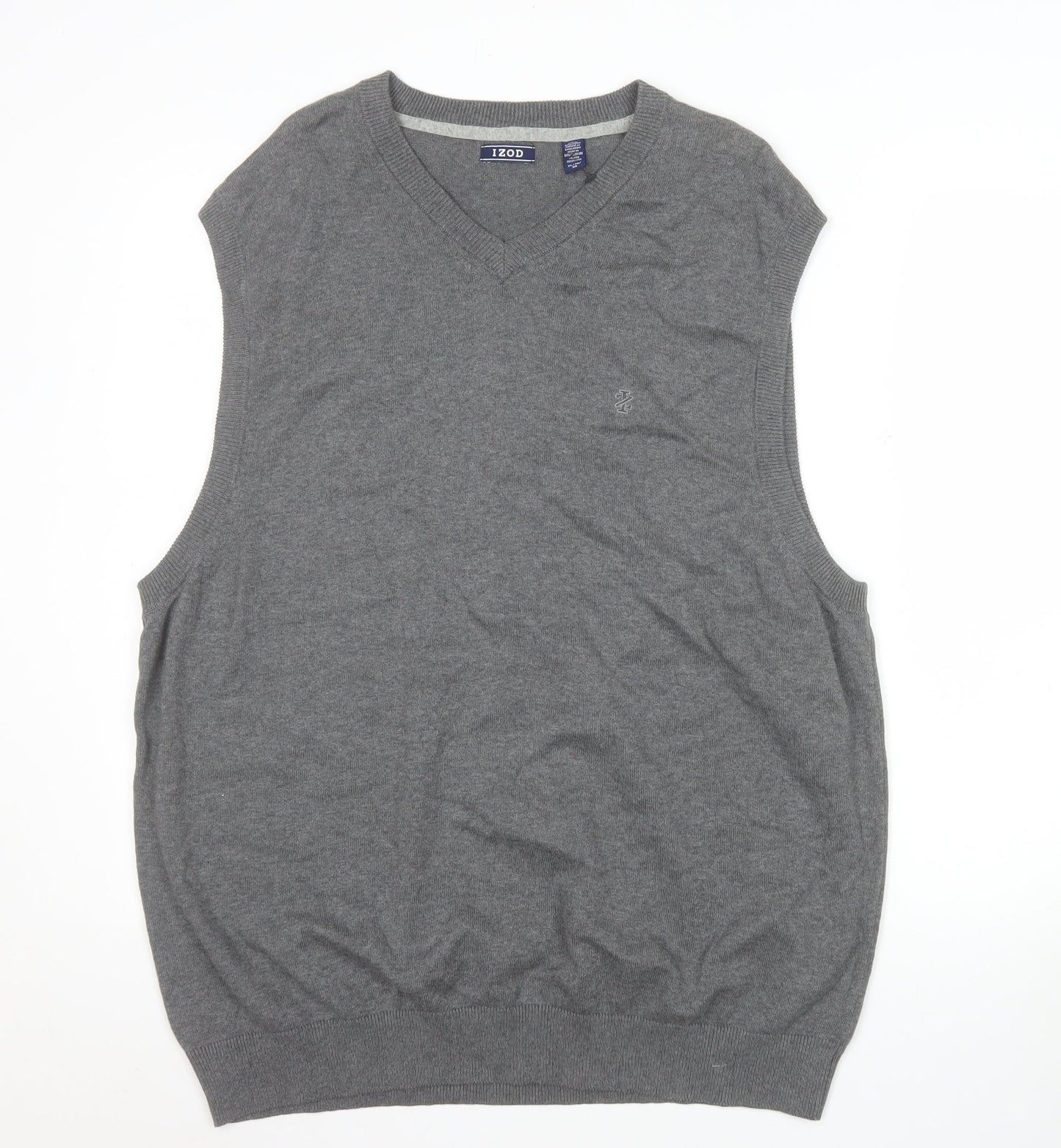 IZOD Men’s Grey Cotton V-Neck Sleeveless Vest Jumper XL