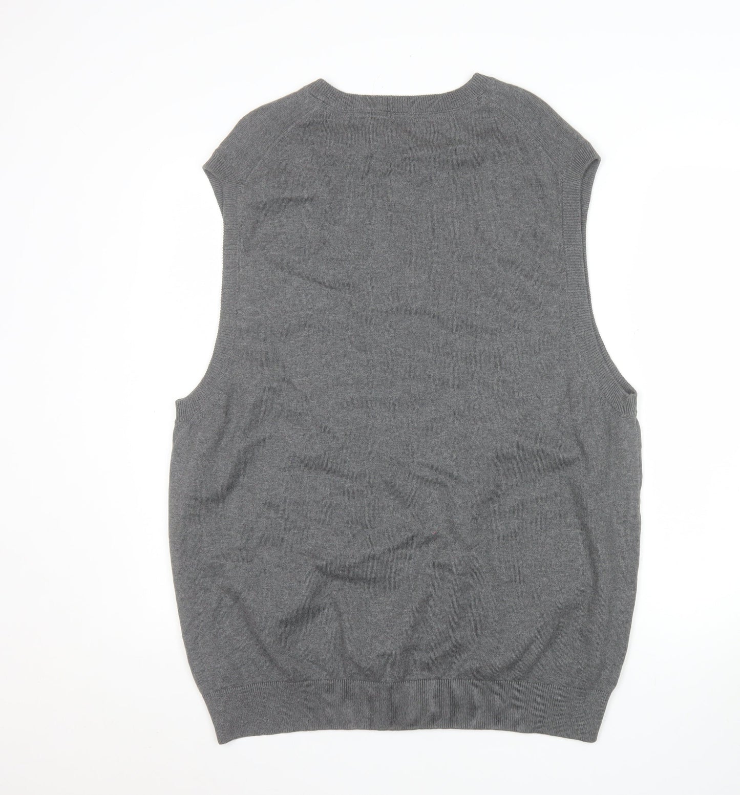 IZOD Men’s Grey Cotton V-Neck Sleeveless Vest Jumper XL
