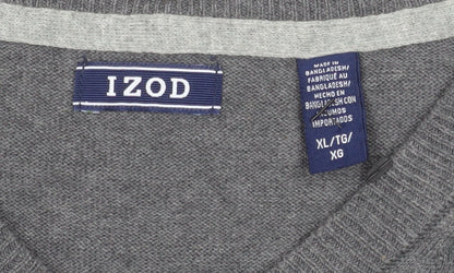 IZOD Men’s Grey Cotton V-Neck Sleeveless Vest Jumper XL