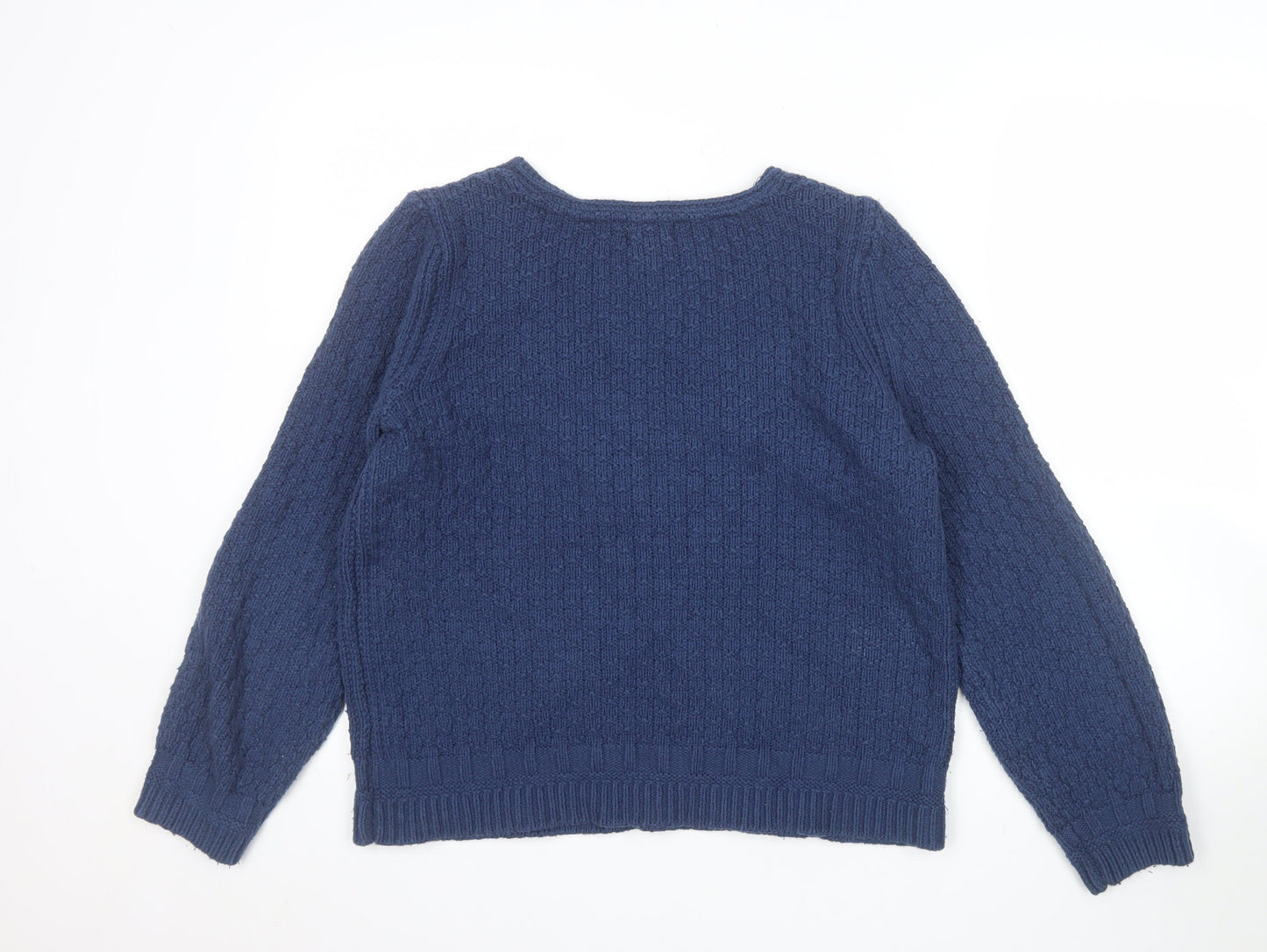 Fat Face Women's Blue V-Neck Long Sleeve Knit Jumper Size 12