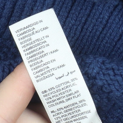Fat Face Women's Blue V-Neck Long Sleeve Knit Jumper Size 12
