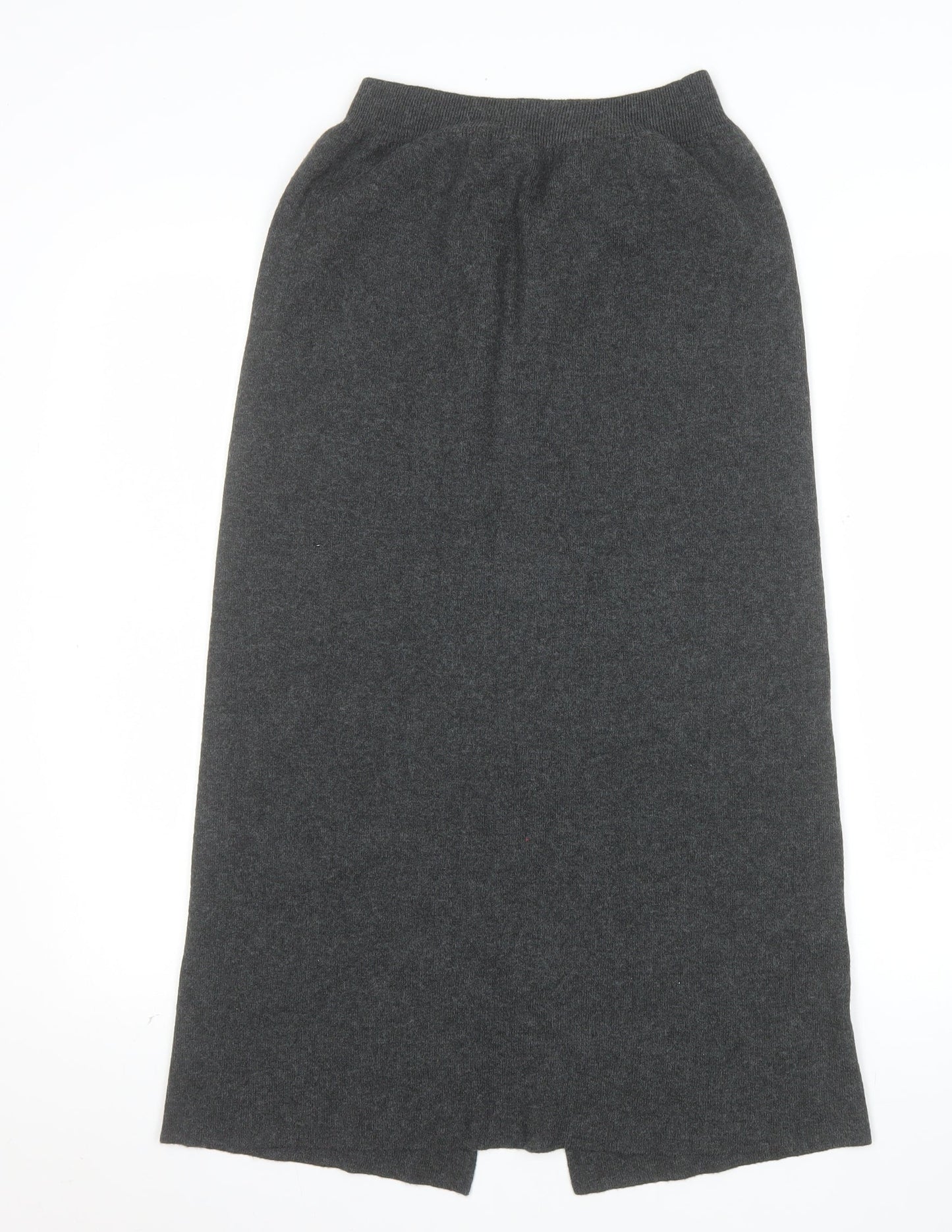 Primark Womens Grey Long Knit Button Front Pencil Skirt Size M 12/14