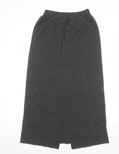Primark Womens Grey Long Knit Button Front Pencil Skirt Size M 12/14