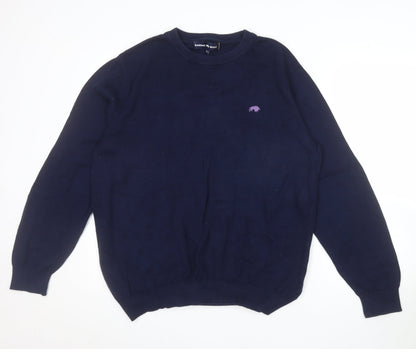 Raging Bull Men's Blue Cotton Crew Neck Pullover Jumper XL