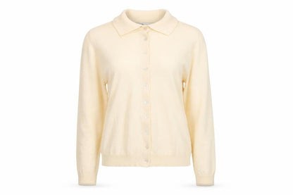 Zara Women Beige Collared Button Cardigan Wool Blend S
