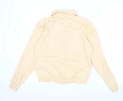 Zara Women Beige Collared Button Cardigan Wool Blend S