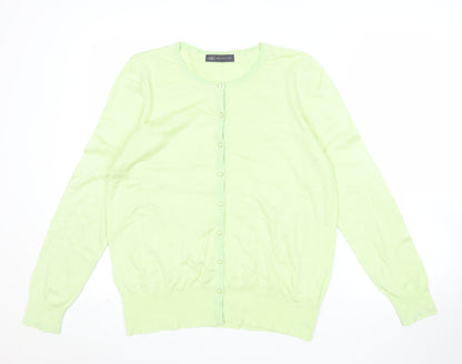 Marks and Spencer Women Green Cardigan Size 16 Viscose Blend