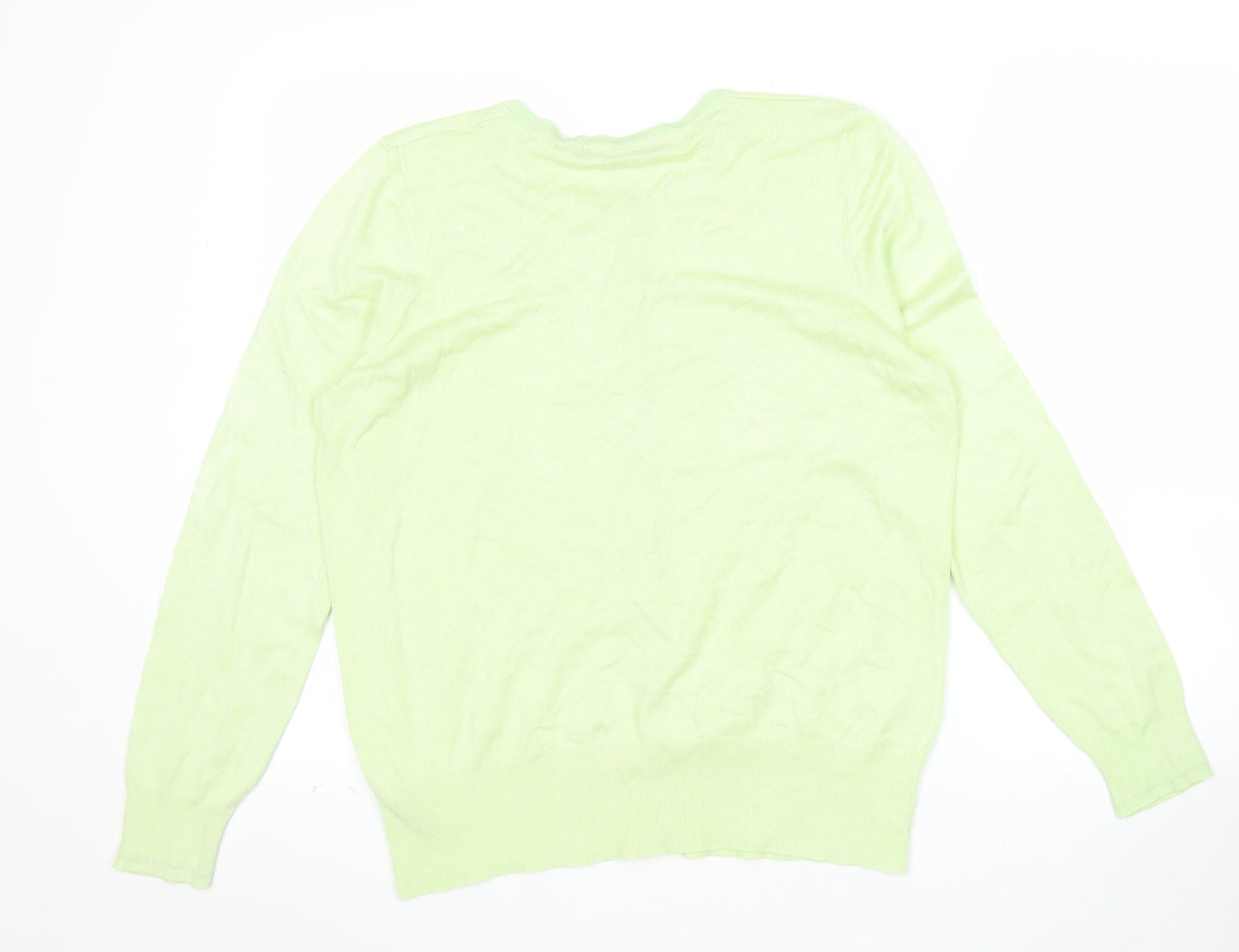 Marks and Spencer Women Green Cardigan Size 16 Viscose Blend