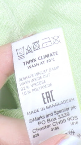 Marks and Spencer Women Green Cardigan Size 16 Viscose Blend