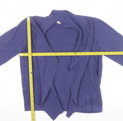 Marks and Spencer Women Purple Cotton Open Knit Cardigan Size 10
