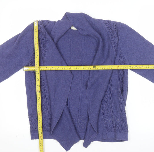 Marks and Spencer Women Purple Cotton Open Knit Cardigan Size 10