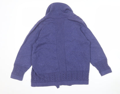 Marks and Spencer Women Purple Cotton Open Knit Cardigan Size 10