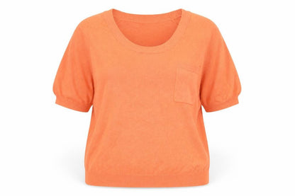 Next Women's Orange Crew Neck Short Sleeve Pullover Jumper Size 14