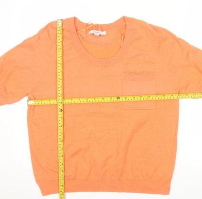 NEXT Women's Orange Crew Neck Short Sleeve Pullover Jumper Size 14