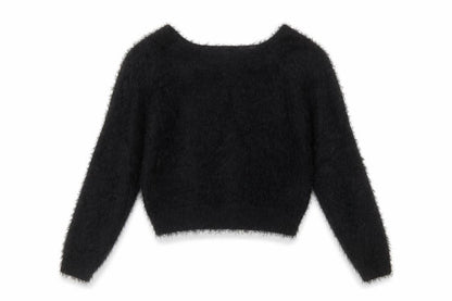 Miss Selfridge Women’s Black Fuzzy Knit Jumper Size 10