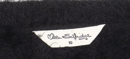 Miss Selfridge Women’s Black Fuzzy Knit Jumper Size 10