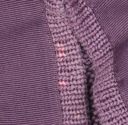Boden Women Purple Collared Long Cardigan Knit Size 14 Cotton