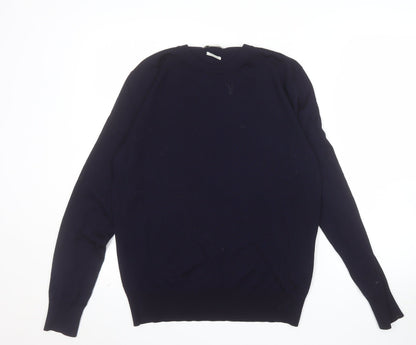 Ballantyne Men's Blue Wool Crew Neck Pullover Jumper Size M