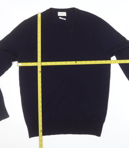 Ballantyne Men's Blue Wool Crew Neck Pullover Jumper Size M