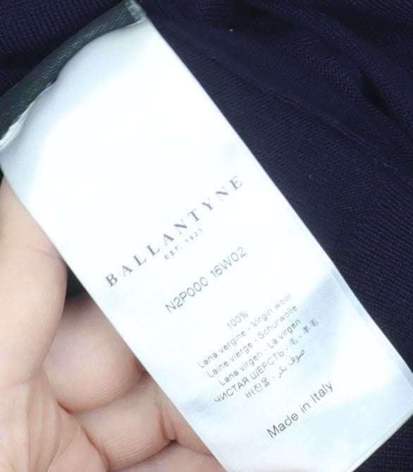 Ballantyne Men's Blue Wool Crew Neck Pullover Jumper Size M
