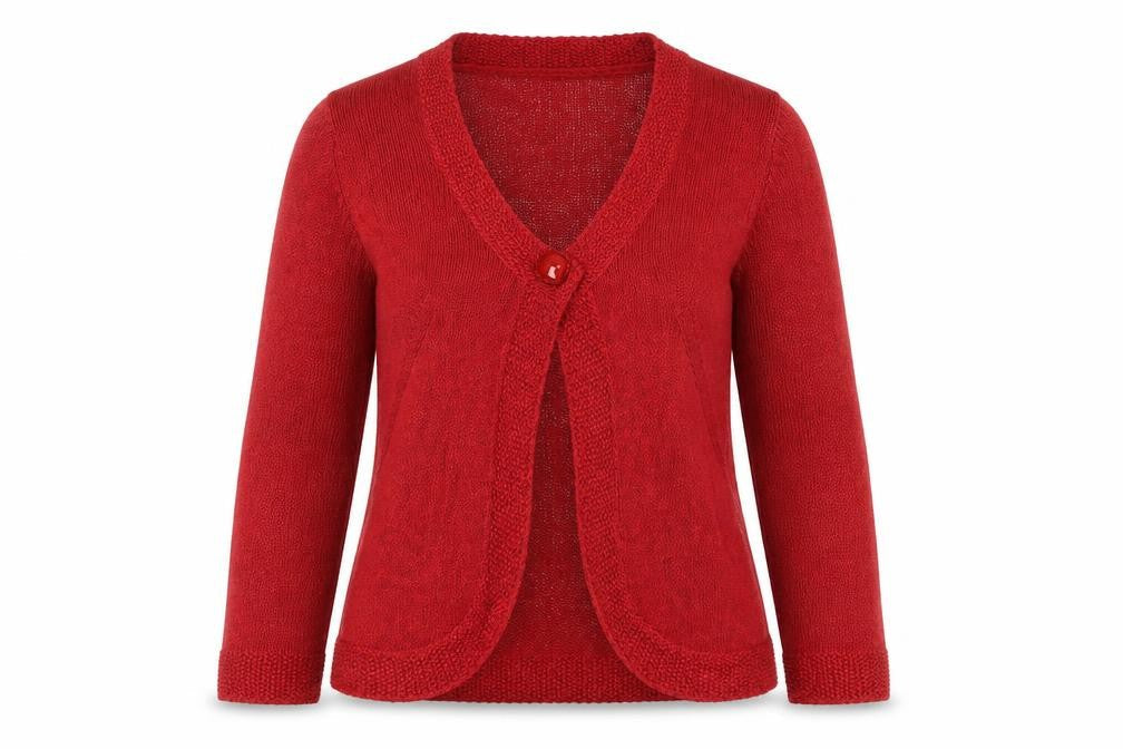 Marks & Spencer Per Una Red Knit Cardigan Women Size 12 Button Trim