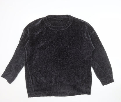 New Look Womens Grey Crew Neck Long Sleeve Pullover Jumper M