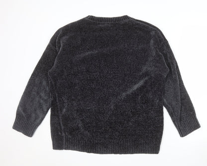 New Look Womens Grey Crew Neck Long Sleeve Pullover Jumper M