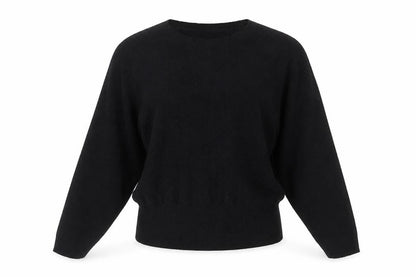 b.young Women's Black Boat Neck Knit Jumper Medium