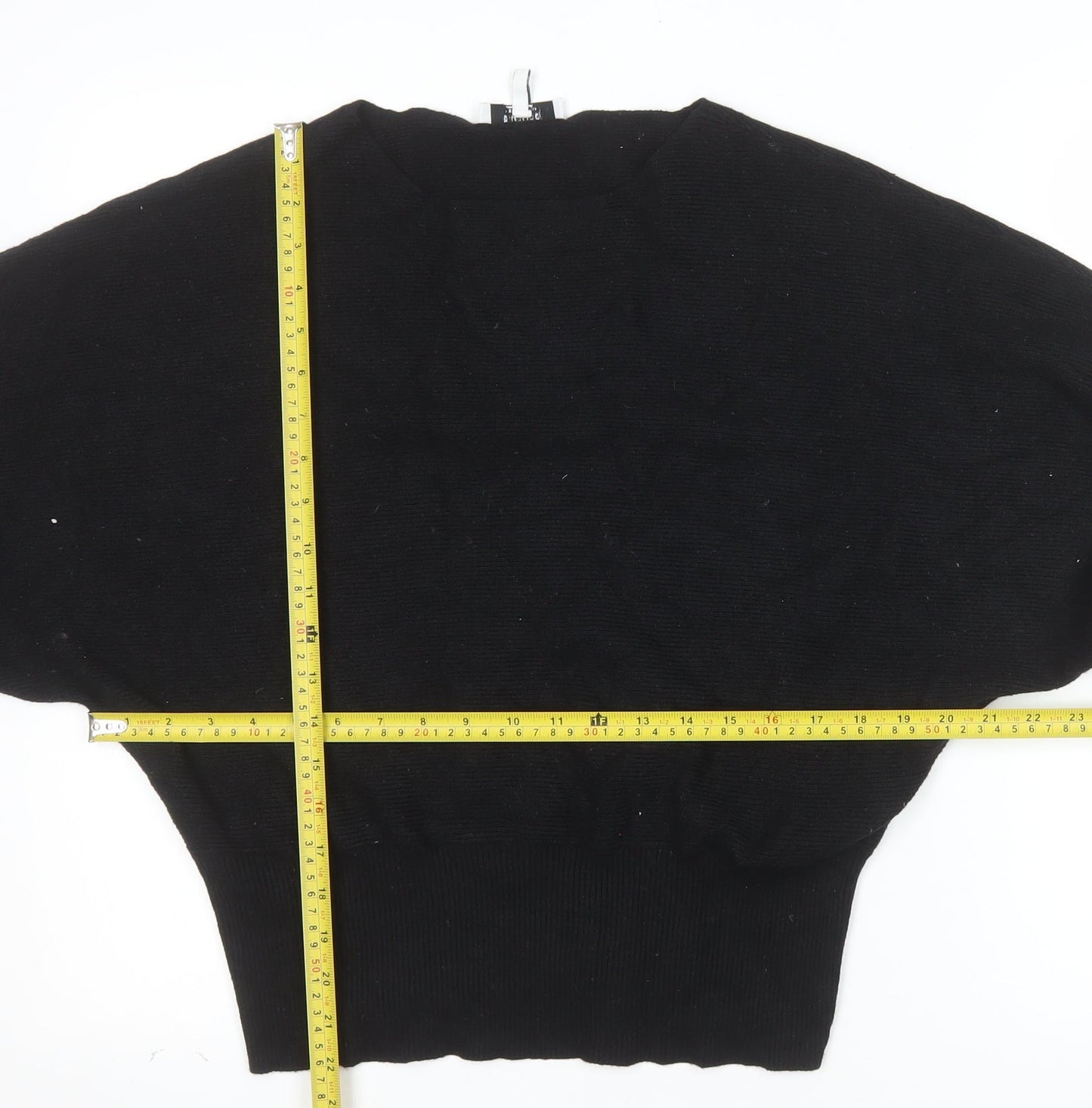 b.young Women's Black Boat Neck Knit Jumper Medium
