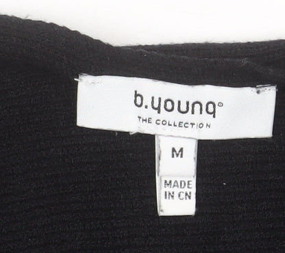 b.young Women's Black Boat Neck Knit Jumper Medium