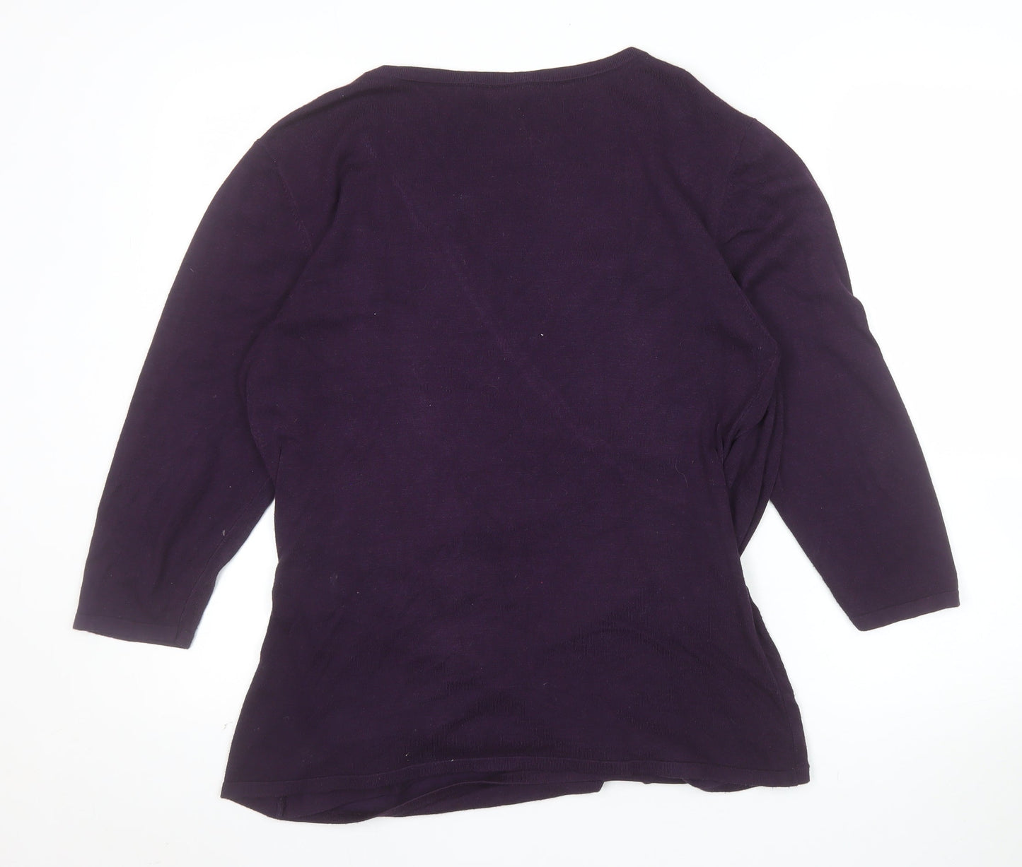 Kaliko Womens Purple Wrap V-Neck Jumper Size 8