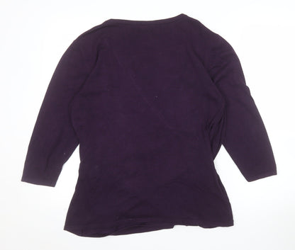 Kaliko Womens Purple Wrap V-Neck Jumper Size 8