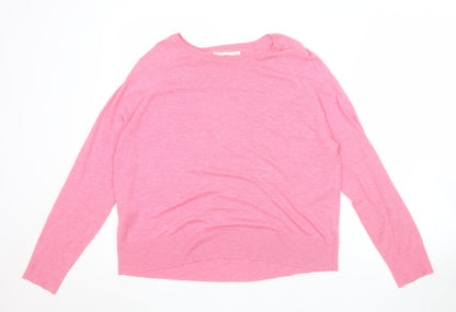 MNG Women’s Pink Knit Long Sleeve Pullover Jumper Size 12