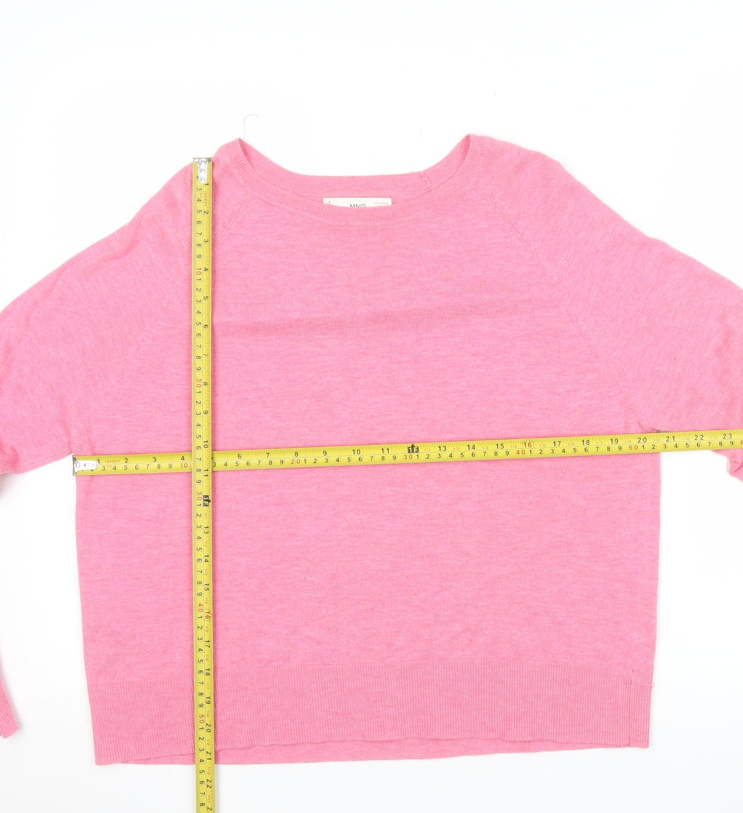 MNG Women’s Pink Knit Long Sleeve Pullover Jumper Size 12