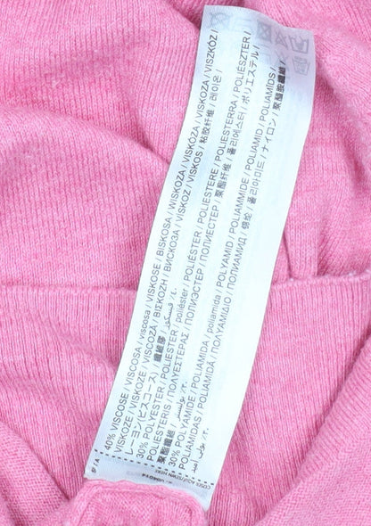 MNG Women’s Pink Knit Long Sleeve Pullover Jumper Size 12
