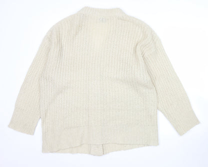Boohoo Women’s Beige L Chunky Knit Button Cardigan