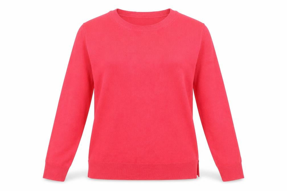 Marks & Spencer Womens Red Size 12 Acrylic Crew Neck Jumper