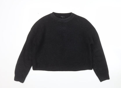 COS Women's Black Wool Chunky Knit Relaxed Jumper Size 10