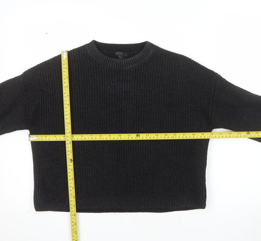 COS Women's Black Wool Chunky Knit Relaxed Jumper Size 10