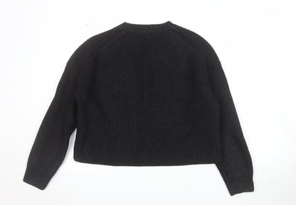 COS Women's Black Wool Chunky Knit Relaxed Jumper Size 10