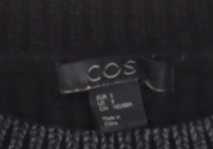 COS Women's Black Wool Chunky Knit Relaxed Jumper Size 10