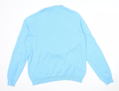 Replay Mens Blue Cotton Crew Neck Jumper Size L
