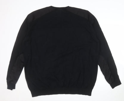 Voi Jeans Co Men's Black 3XL Cotton Crew Neck Pullover Jumper
