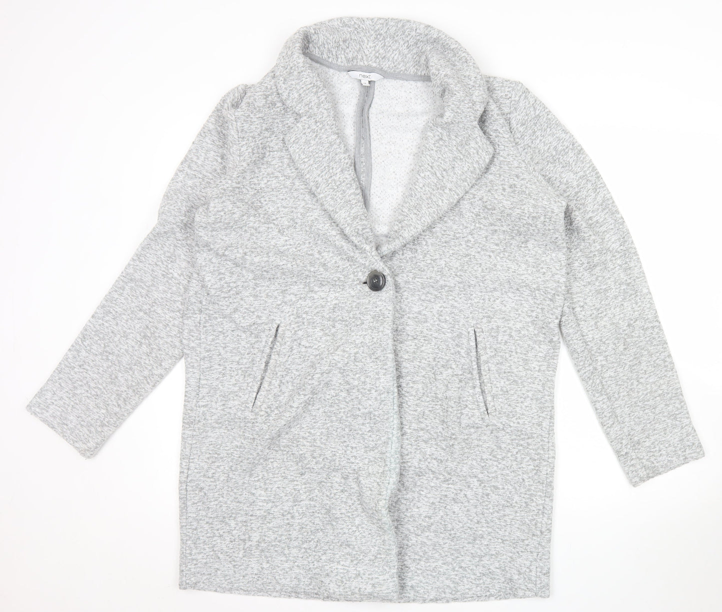 Next Women’s Grey Knit Coatigan Size 14 Long Sleeve Casual