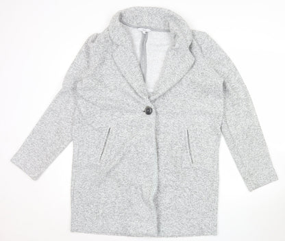 Next Women’s Grey Knit Coatigan Size 14 Long Sleeve Casual