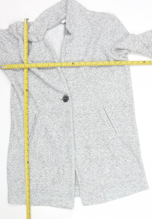 Next Women’s Grey Knit Coatigan Size 14 Long Sleeve Casual