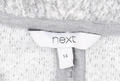 Next Women’s Grey Knit Coatigan Size 14 Long Sleeve Casual